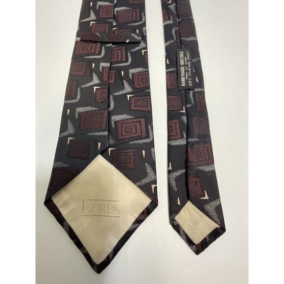 Lords Handmade In Spain Designer Silk Tie Cream Tipping - Picture 15 of 16